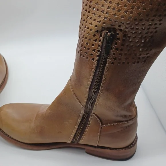 BED STU Cambridge Leather Boots Tall Tan Driftwood SZ 9 - Picture 10 of 16